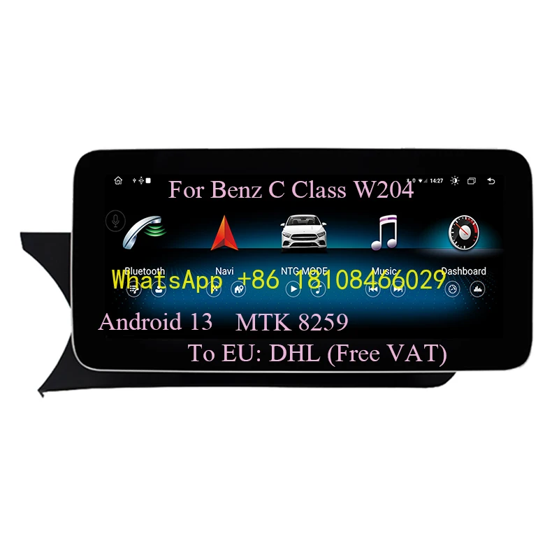 

MTK 8581 10.25" 12.5" Android 13 GPS Navigation Carplay Multimedia Player for Mercedes Benz C / V Class W204 W205 GLC X253 W446