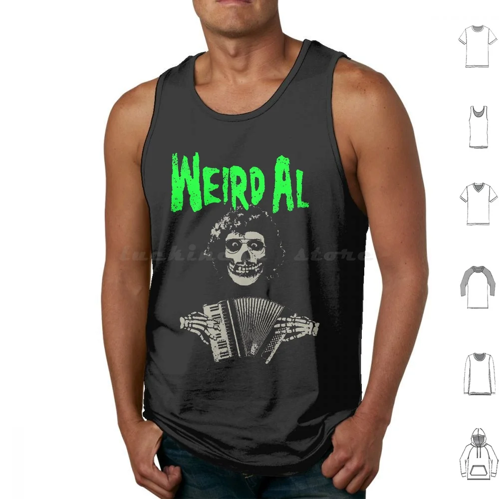 Weird Al Meets The With Accordion Tank Tops Vest Sleeveless Weird Al Yankovic White And Nerdy Accordion Polka Punk Funny