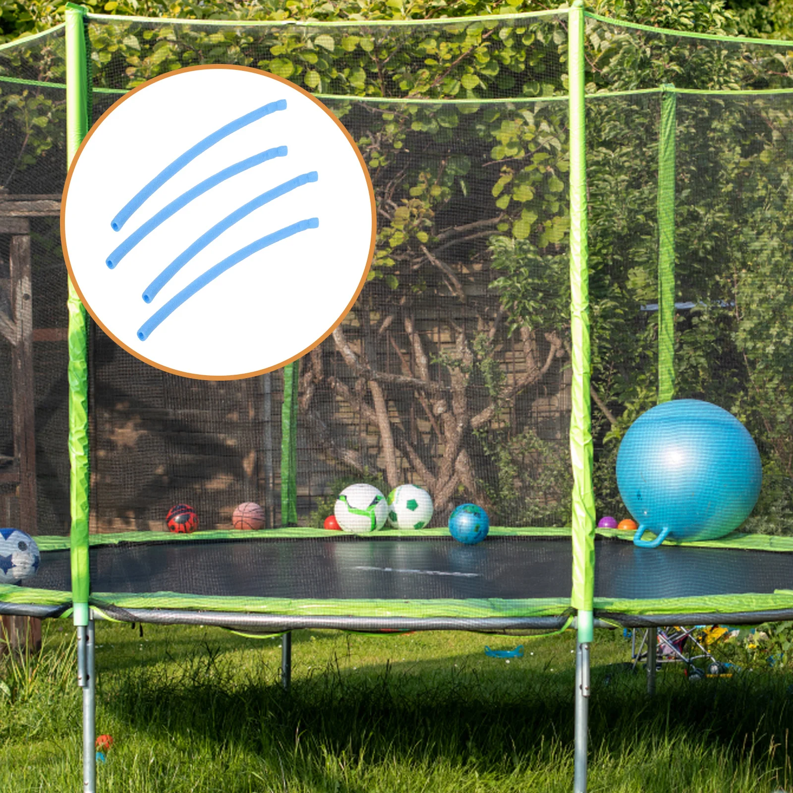 

6pcs 88Cm Trampoline Pole Foam Wraps Safety Cushion Guards Absorbing Protective Covers For Kids Padded Sleeves