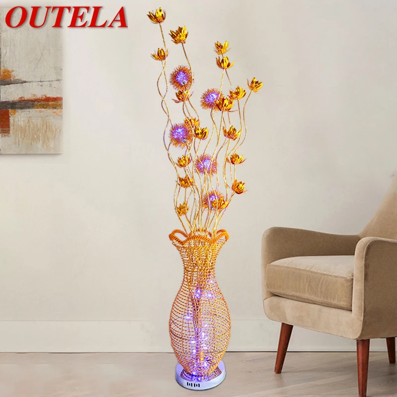 

Nordic Golden Flower Floor Lamp Fashionable Modern Living Room Sofa Bedroom Hotel LED Originality Decorative Light