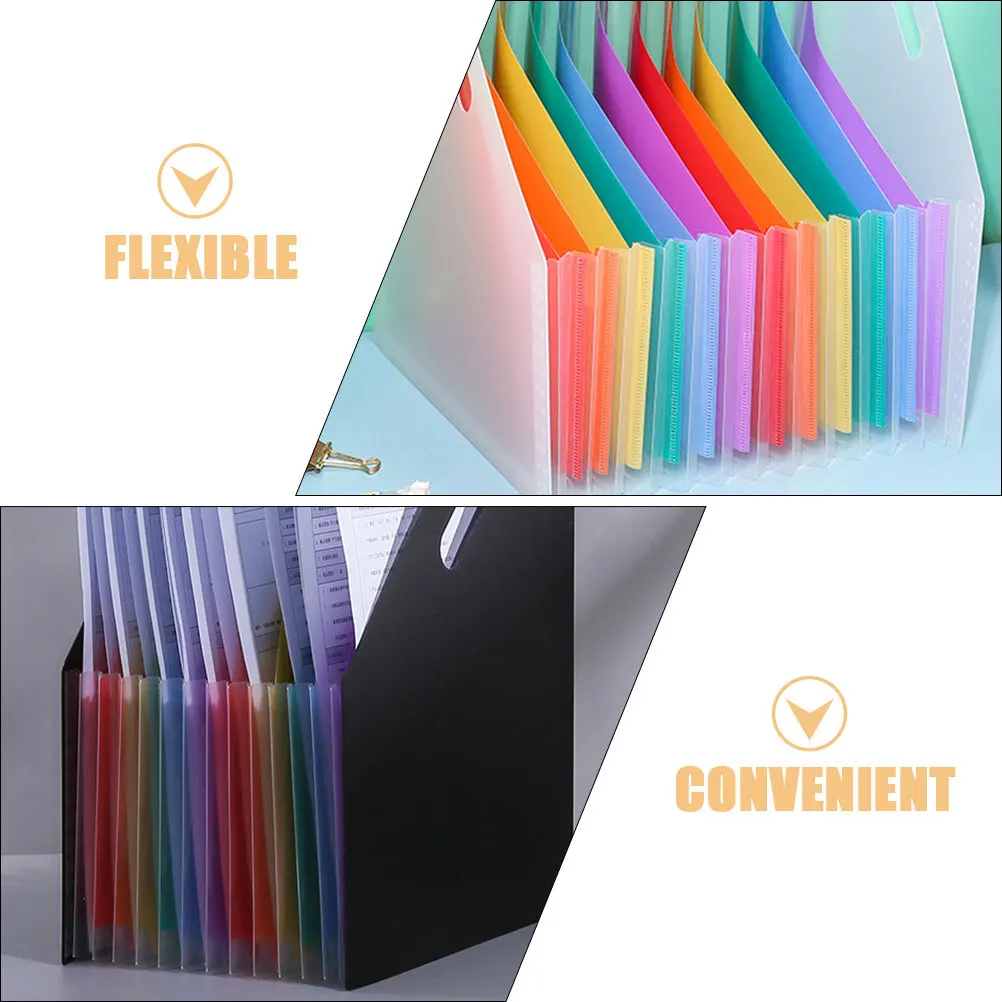 Cartella di file per fisarmonica da 2 pezzi Materiale PP Organizzatore di documenti espandibile Portadocumenti da tavolo portatile di grande capacità Uso in ufficio