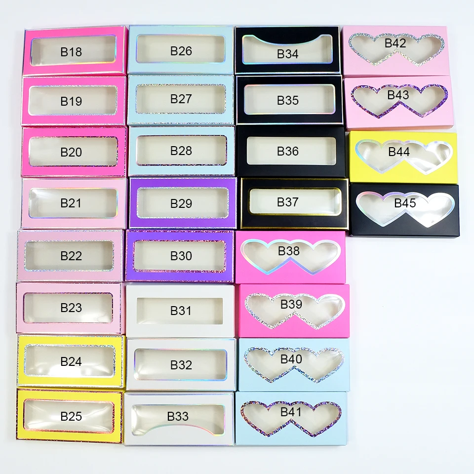 New Hanging Lash Box Wholesale 5/10/30/50/100 Pcs Lash Boxes Packaging With Holes Free Shipping Eyelash Packaging Box