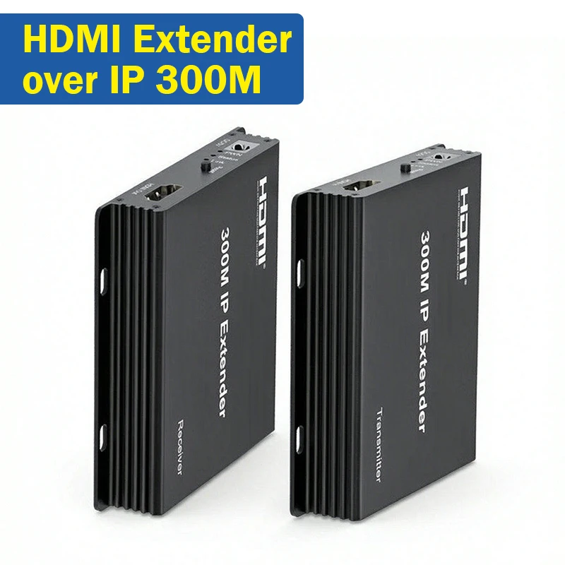 300M HDMI IP Extender over Rj45 CAT6 Cable 1080P HDMI KVM Ethernet Extender Video Transmitter Receiver kit via Network Switch