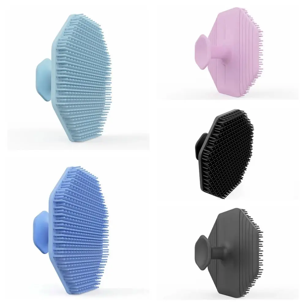 Brosse de nettoyage du visage en Silicone géométrique hexagonale, ventouse de ceinture, exfoliant, soins de la peau, gommage, nettoyage en profondeur du visage