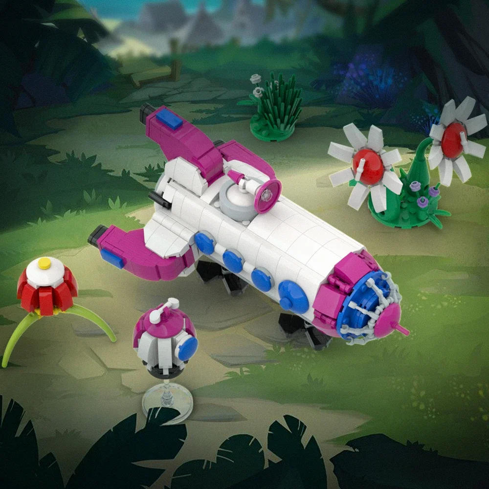 Juego BuildMoc Pikmined S.S Shepherd submarino bloques de construcción Anime capitán Olimar cohete espacial Chappiis ladrillo juguete para niños regalo