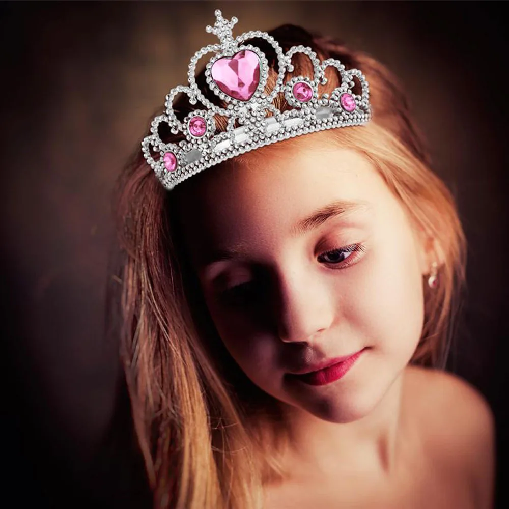 Varitas mágicas para juegos de rol, diadema en forma de corazón, Tiara, accesorios de peinado para el cabello, accesorios de moda, juguete para niños