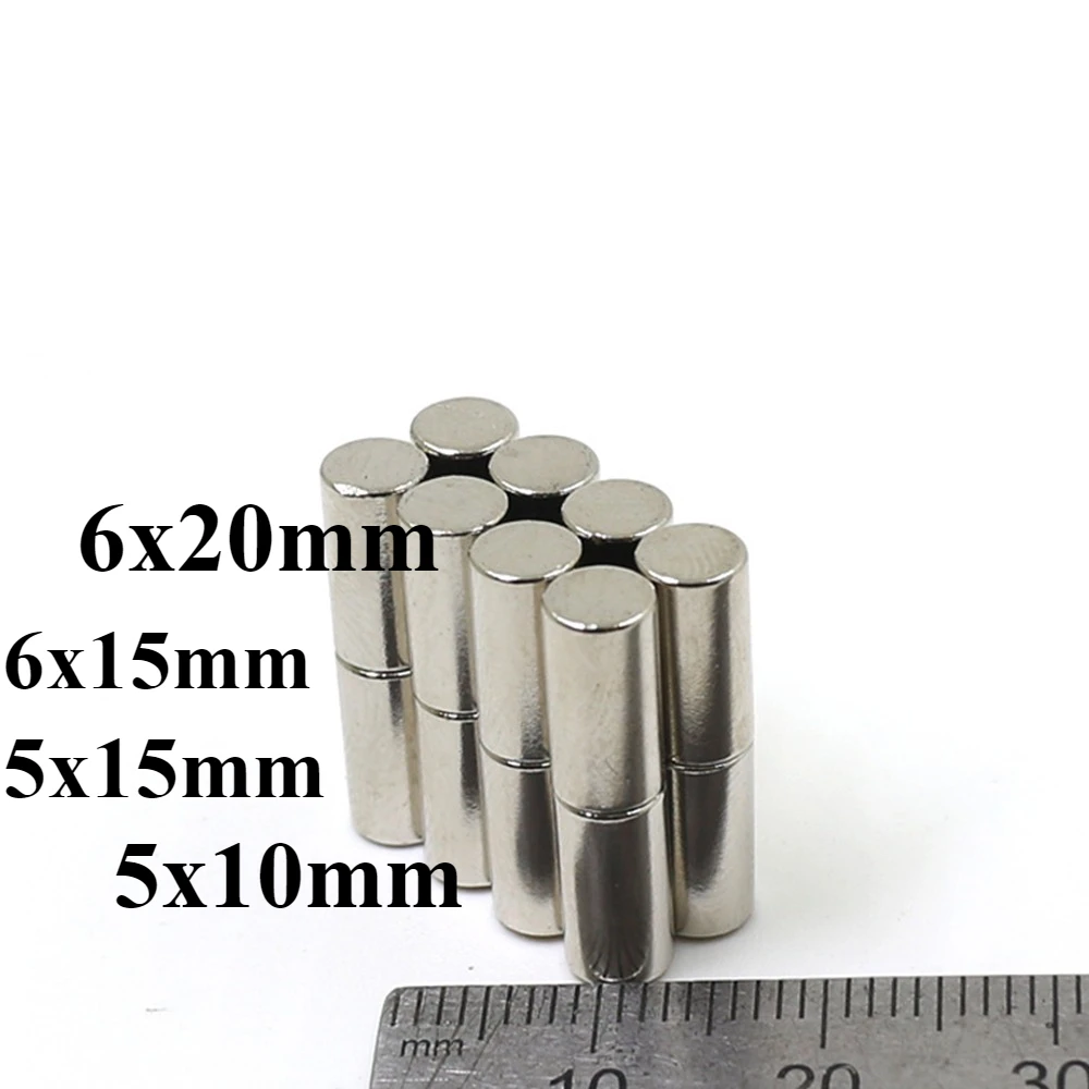

N35 5x10 5x15 5x20 6x15 6x20 Round Magnet neodymium printer scooter Door Search Engien Office Science Diy Magnetic Fridge