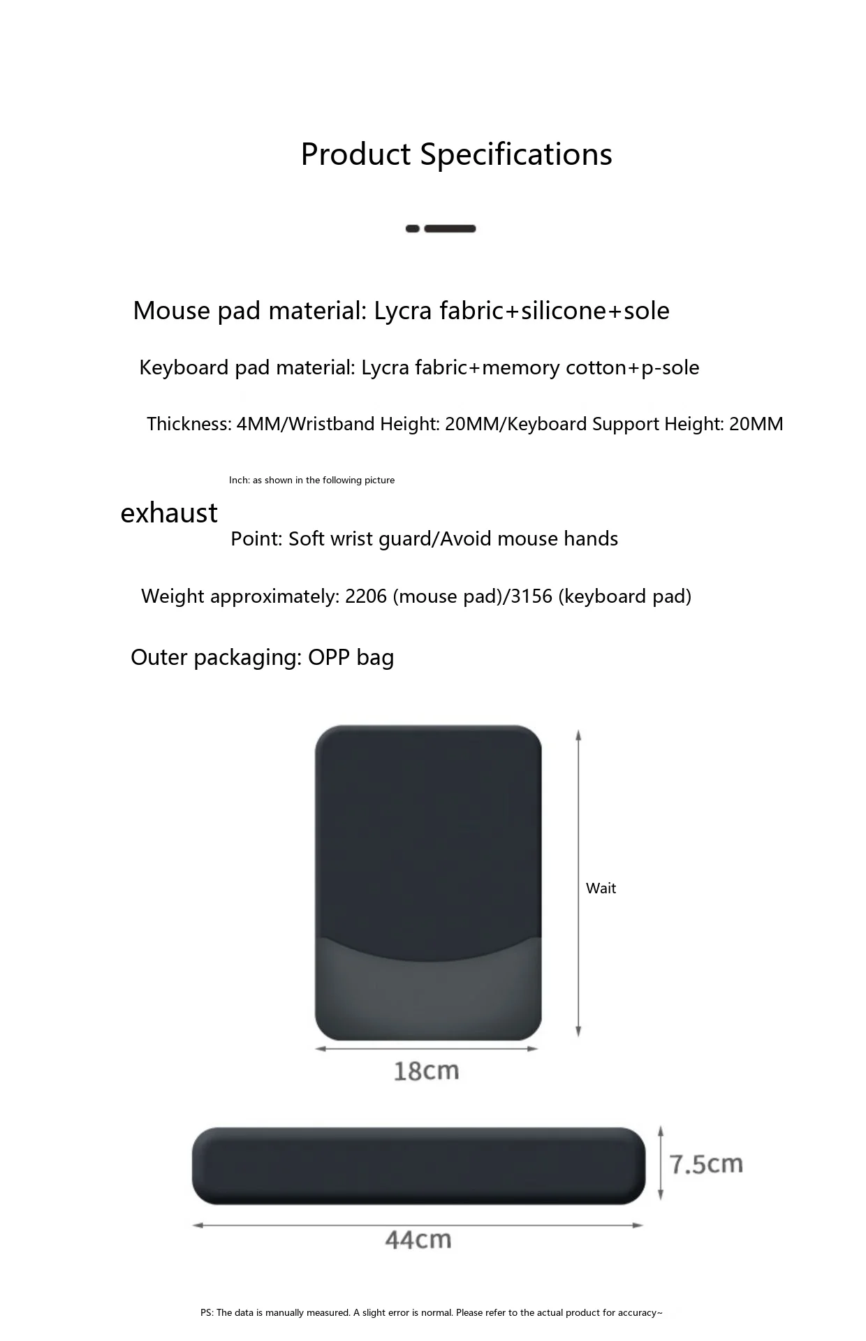 Silikon-Handgelenkauflage Mauspad Quadratische Form 5 Farben Rutschfeste Schreibtischunterlage Büro Gaming Ergonomisch – Detail 9