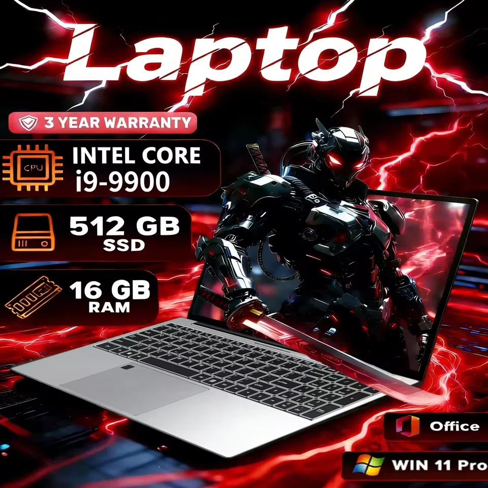 2026 LENO 15.6 Inch 4K HD Notebook Computer Intel i9 9900 Win11 16GB RAM 1TB SSD Ultra Thin Portable Gaming & Business Laptop