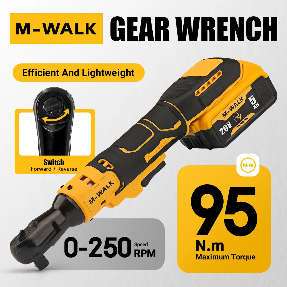 95N.M Cordless Ratchet Wrench 1/2'' Electric Rechargeable Screwdriver Removal Screw Nut Car Repair Tools For Dewalt 20V Battery