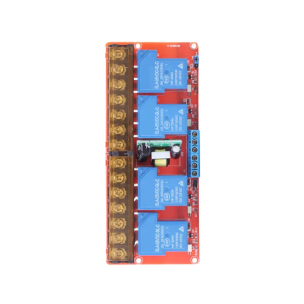 High and Low Level Trigger Control Relay Board 4 Channel 30A High Power Relay Module with Isolation DC5V AC110-250V Power Supply