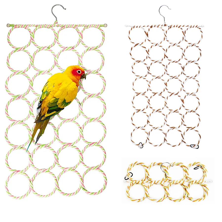 Bird climbing net equipment, large parrot climbing net circle, foldable parrot bird toy