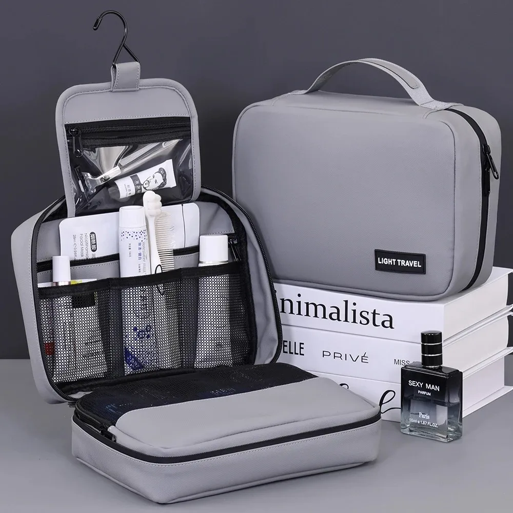 حقيبة غسيل كبيرة قابلة للطي للرجال عالية الجودة معلقة حقيبة تشطيب للفصل الرطب والجاف مقاومة للماء متعددة الطبقات لرحلة عمل للسفر