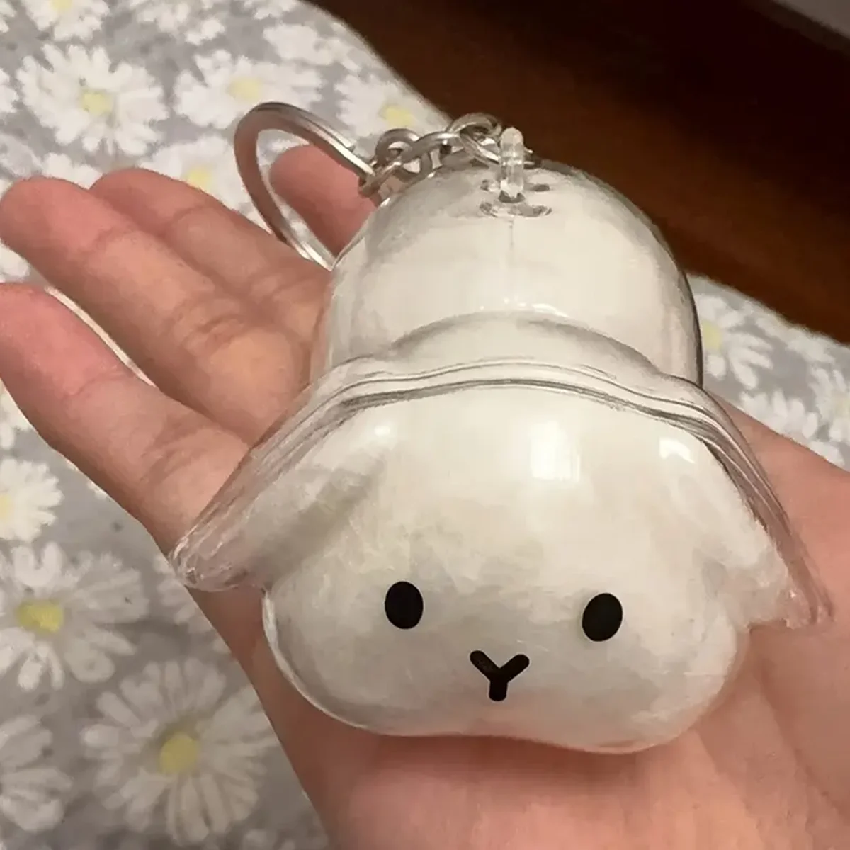 Transparente Andenkenflasche aus Kaninchenhaar, Aufbewahrungskapsel für Tierhaare, Schlüsselanhänger, durchdachtes Geschenk für Kaninchenliebhaber und Besitzer – Detail 10