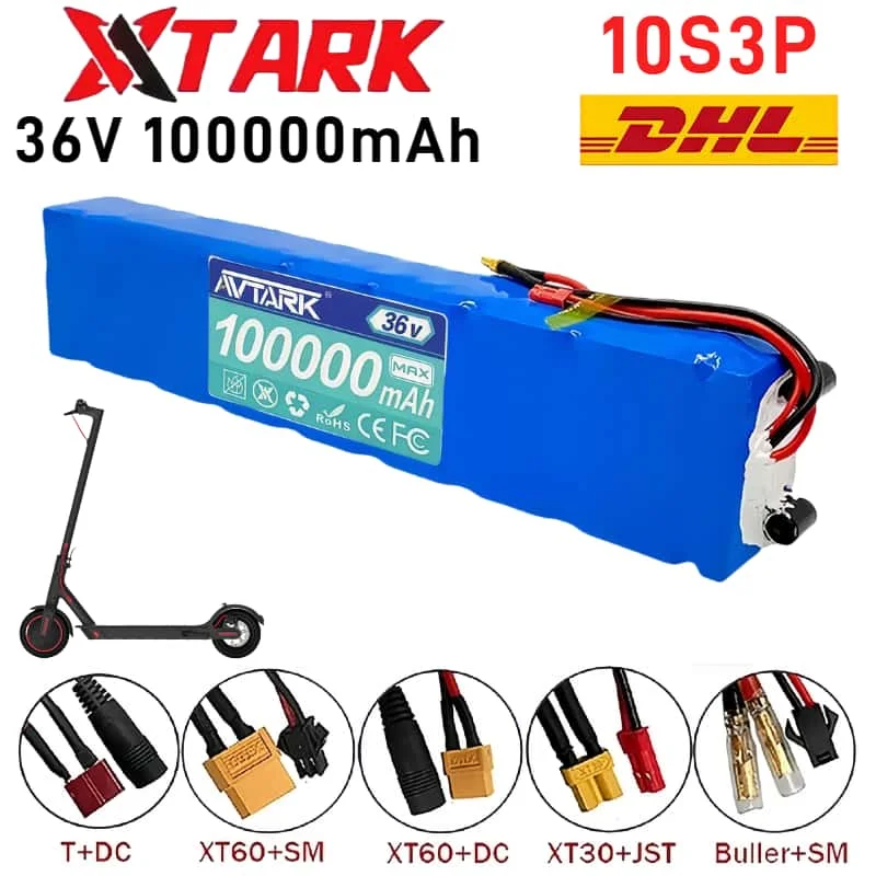

Original AVTARK 36V 10S3P 100Ah Battery Pack for Xiaomi M365 M356 PRO 250W~500W Electric Scooter 21700 Li-ion Battery 100000mAh