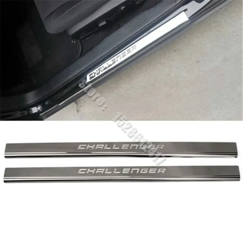 

Car Styling auto door sill protector for Dodge Challenger accessories 2009-2016 2020 door sills scuff plate thresholds guard