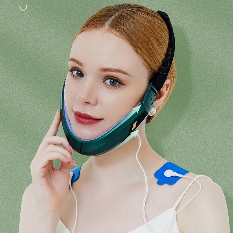 Hoge Frequentie Gezicht Afslanken Massager Cosmetologie Instrument Kauwspieren Verwijderen Dubbele Kin Kleur Licht V-gezicht Afslanken Portable