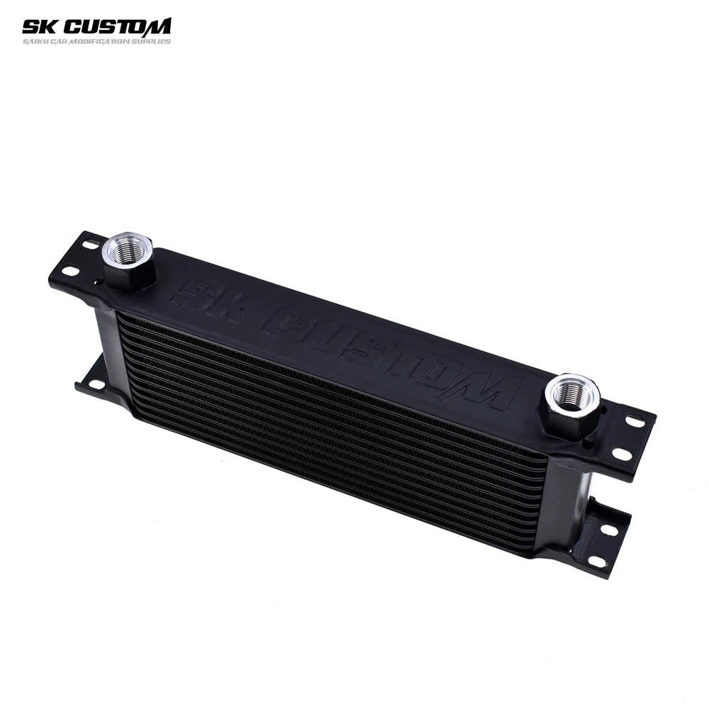 SK CUSTOM AN8 AN10 Aluminum Radiator 30/25/19/16/13/10 Rows British Type Engine Oil Cooler Gearbox Cooling Replacement Universal