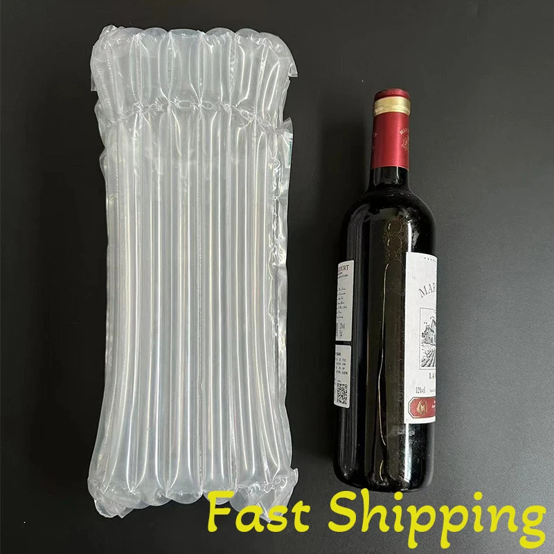 10Pcs Thickened Wine Bottle Protector Bubble Bags Air Column Buffer Bubble Bag Roll Film Protection Inflatable Packaging Bag