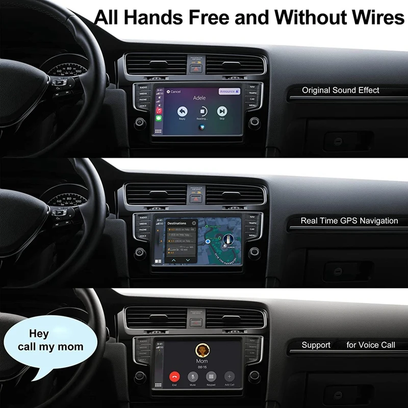 محول سيارة لاسلكي للايفون ، وصلة ذكية USB ، مشغل وسائط الملاحة ، محول سيارة Mirrorlink ، iPhone