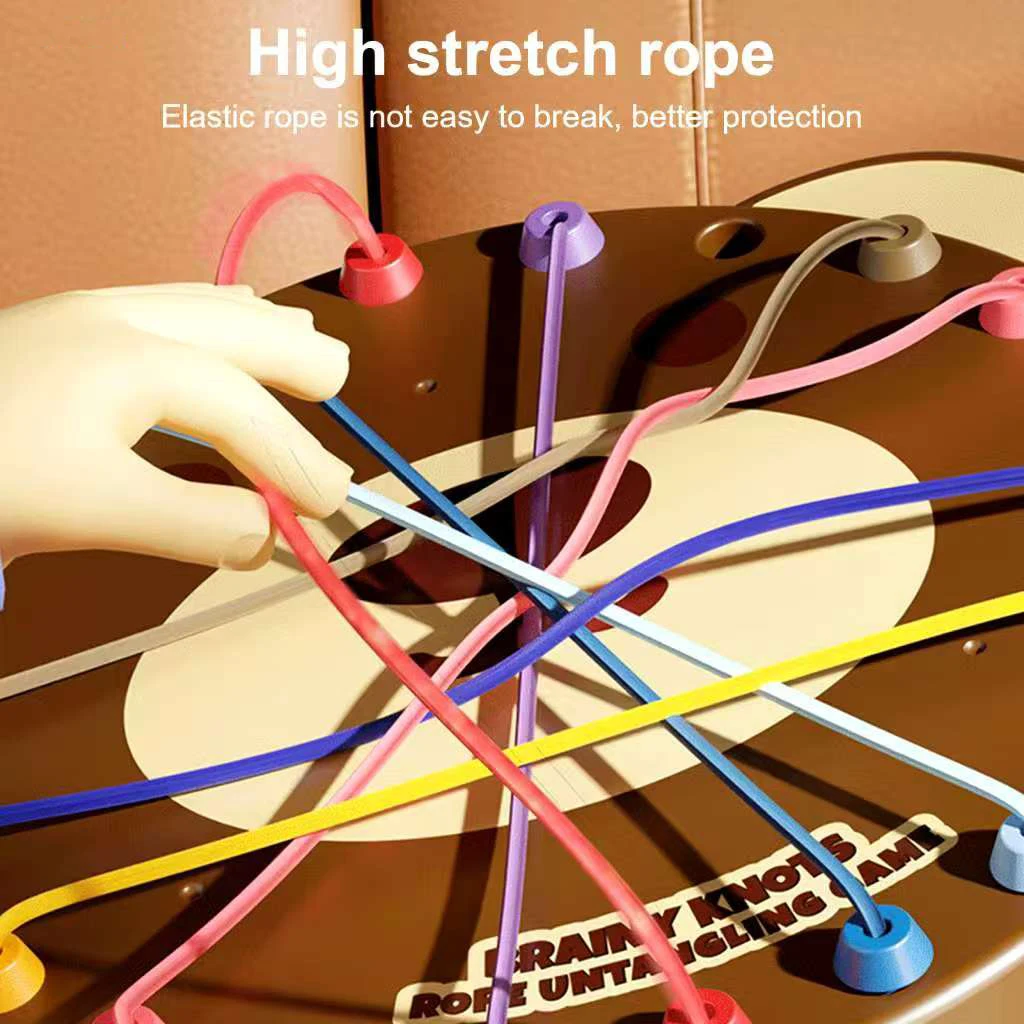 New Bear Rope Knots Sensory Social Board Game Logical Thinking Challenge Twisted Connected Line Brain Strategy game Toys For Kid