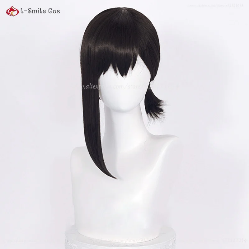 Higashiyama Kobeni Anime Cosplay Perruque pour Femme, Perruques Courtes, Cheveux Synthétiques, Degré de Chaleur, Costumes d'Halloween, Noir, 38cm