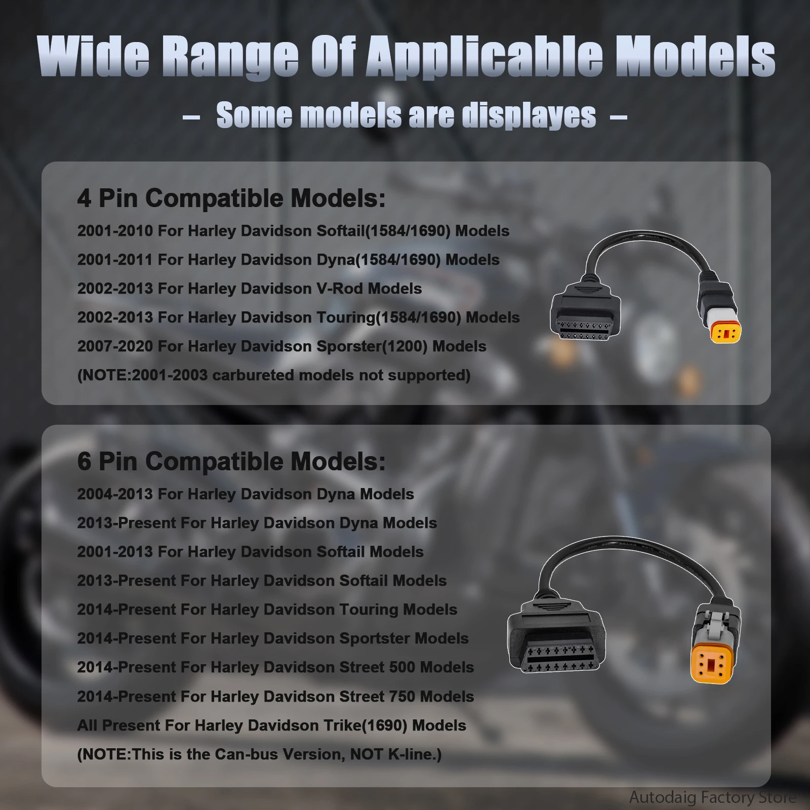 Cable de diagnóstico de motocicleta OBDII para BMW/Kawasaki/Ducati/Suzuki/KTM/Delphi/Aprillia/YAMAHA/HONDA conector de diagnóstico de motocicleta