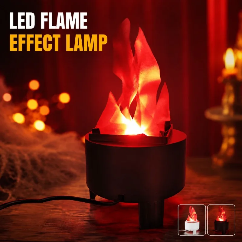 LED Simulated Flame Stage Light, Electronic Brazier Bonfire Effect Fixture, Realistic Ambience Prop for Camp‑party, Haunted