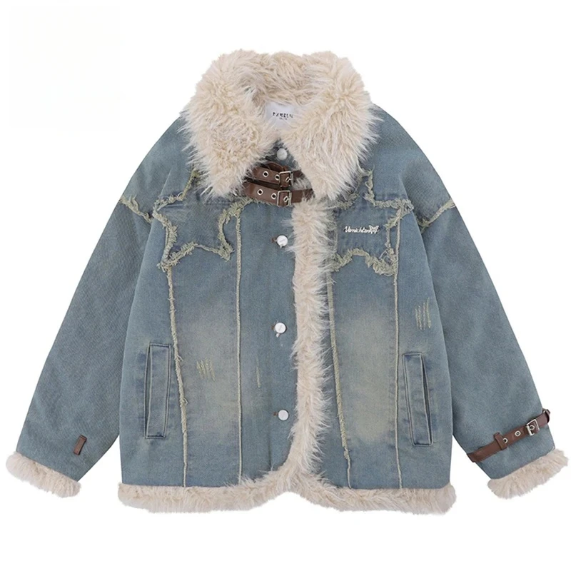 

Men Winter Jackets Thicken Warm Fur Collar Parkas Coats Vintage Loose Padded Jackets Outwear for man