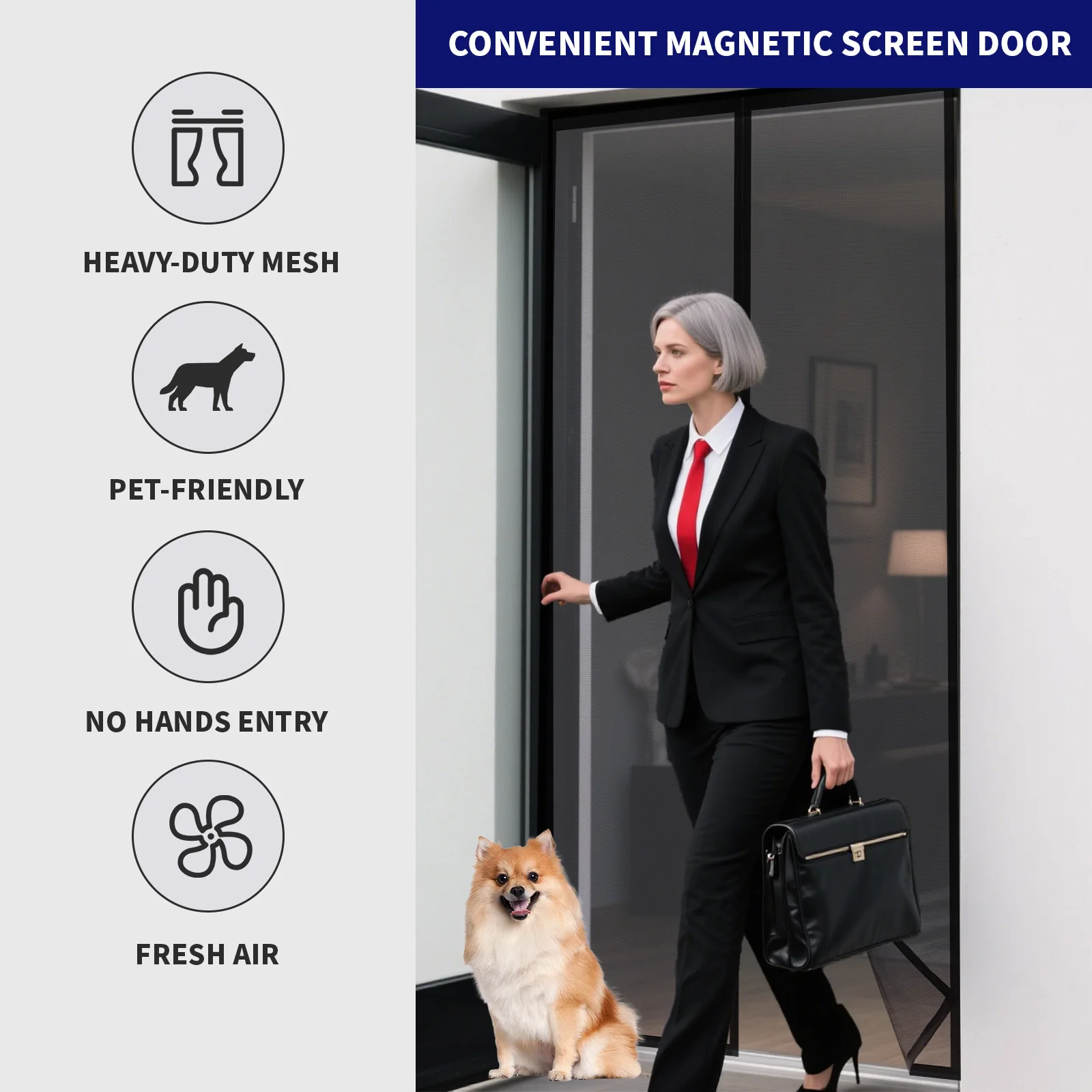 

Black Fibreglass Magnetic Door Screen CustomSize Mosquito Net Curtain Fly Insect Automatic Closing Invisible Mesh For Home Decor