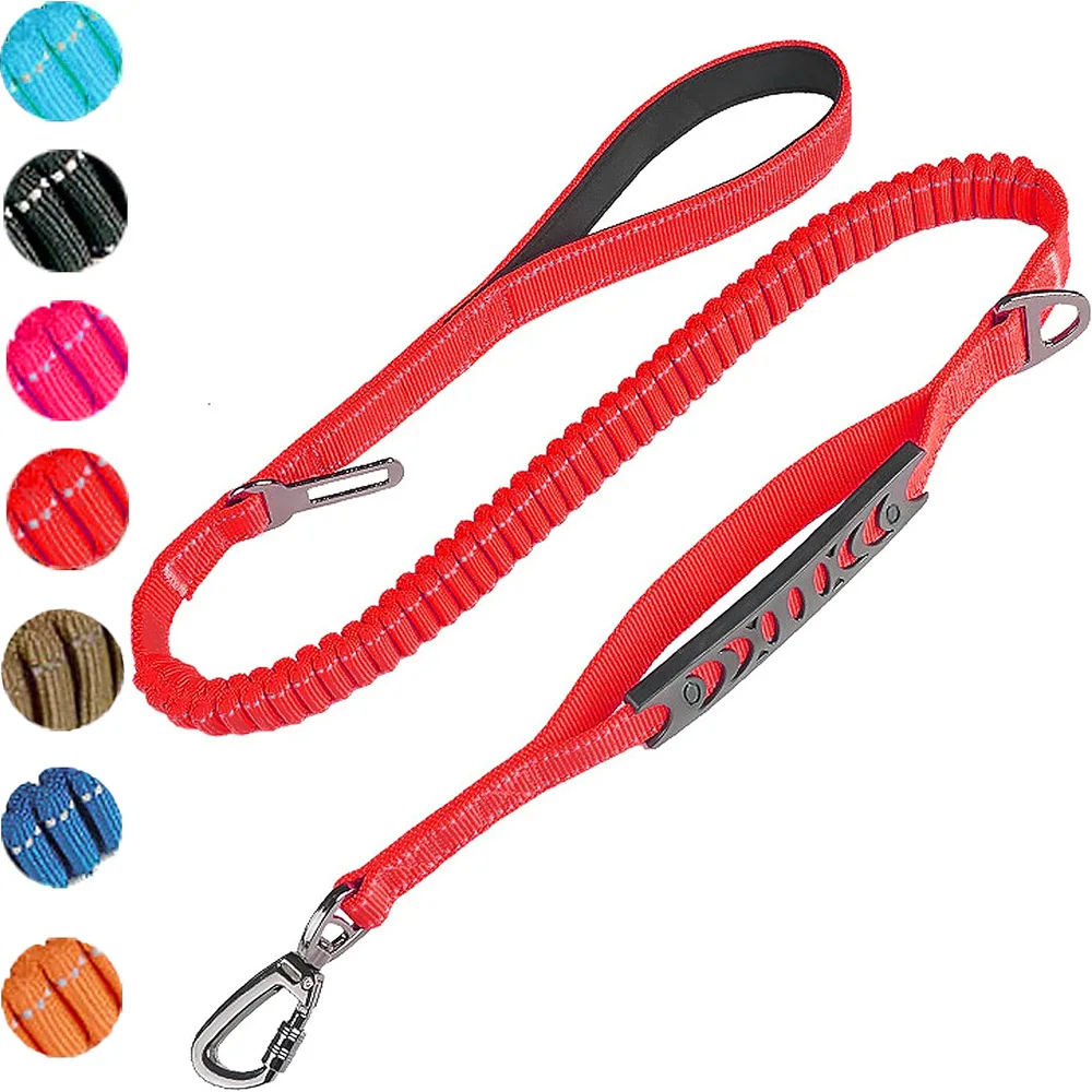 Fashion&cool Robuste Hundeleine, speziell für große Hunde, reflektierender, stoßdämpfender Bungee-Autosicherheitsgurt für das Hundetraining – Detail 2