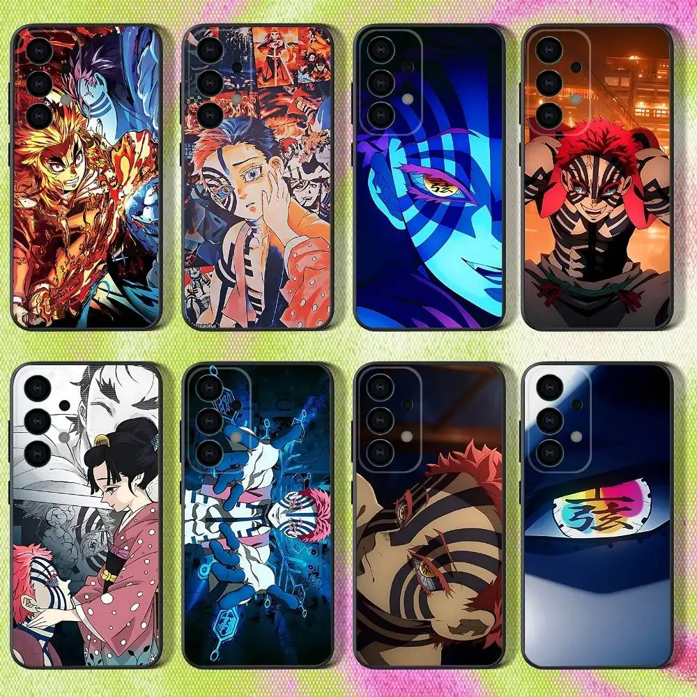 

Phone Case For Samsung S25,S24,S21,S22,S23,S30,Ultra,S20,Plus,Fe,Lite,Note,10,9,5G Rengoku A-Akaza D-Demon-Slayer Black Cover