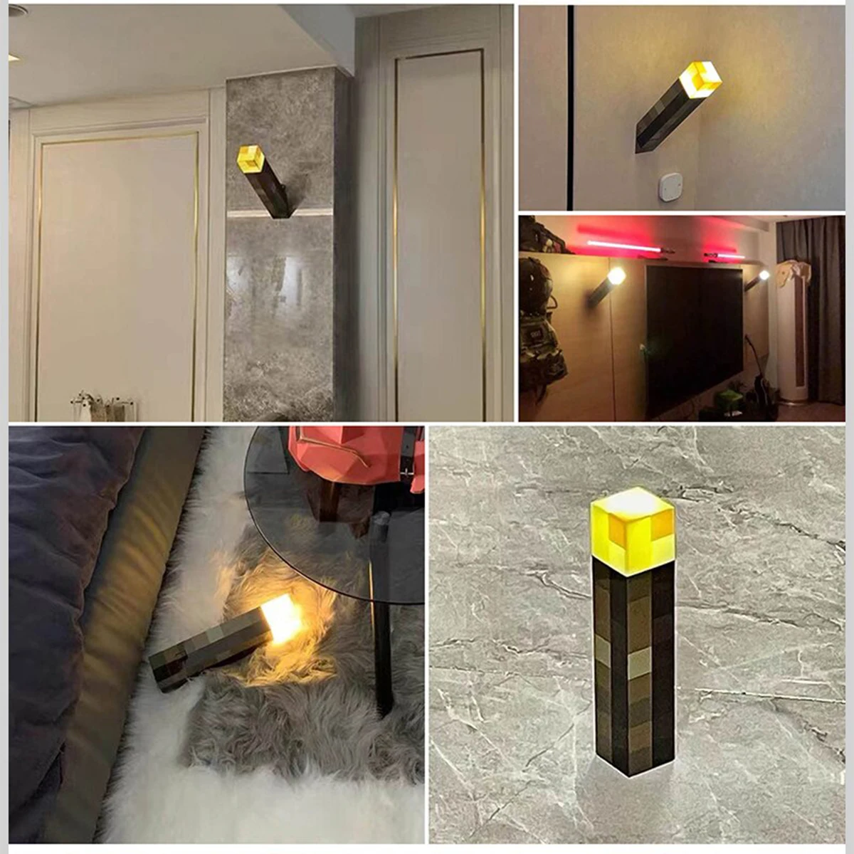 New Flashlight LED Bedside Lamp Brownstone USB Torch Lamp Bedroom Decorative Night Light USB Charging With Buckle Children Gift