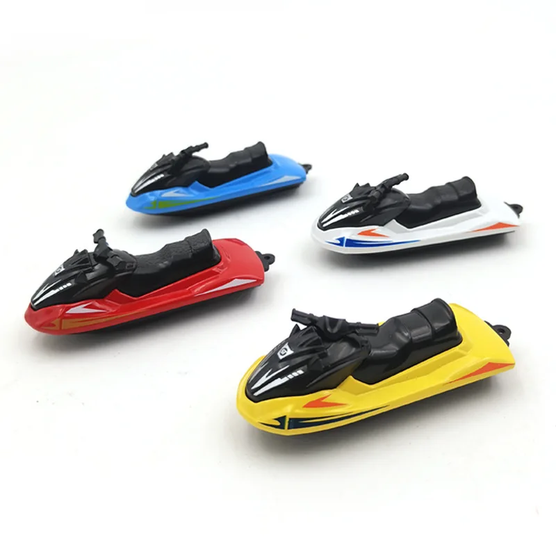 Alloy MINI MotorBoat Model Toys Metal Sea Bike Marine Motor Decorations Freewheeler Car Toys For Boys Kids Birthday Gift