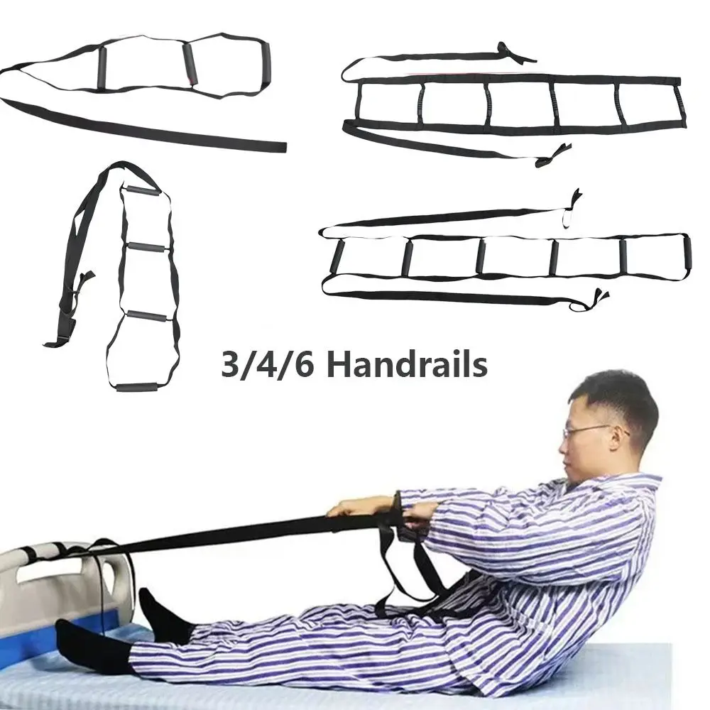Adjustable Length Get Up Aid 3/4/6 Handrails Assist Strap Pull Up Helper Rope Ladder Lift Device Bed Rail Assistance