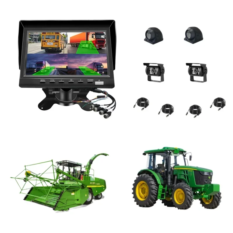 

7inch 4ch DVR BSD Monitor Ai Pedestrian Rear Camera Truck DVR Split Screen Display Truck Camera System