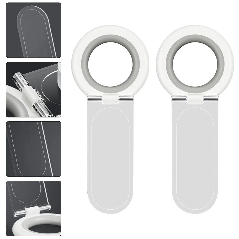 2 قطعة غطاء المرحاض رافع شفاف لكبار السن الاطفال مقعد مقبض صحية ملحقات الحمام غطاء المرحاض العام