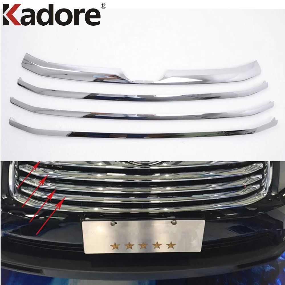 

Car Accessories For Toyota Highlander 2014 2015 ABS Chrome Front Center Grill Grille Moulding Cover Protector Racing Grills Trim