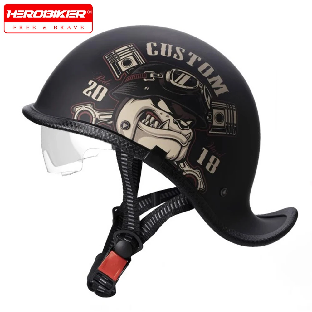 

Retro Moto Helmets Motorcycle Open Face Motocross Half Helmets Motorbike Racing Helmet Summer Casco Moto Helmet DOT Approved