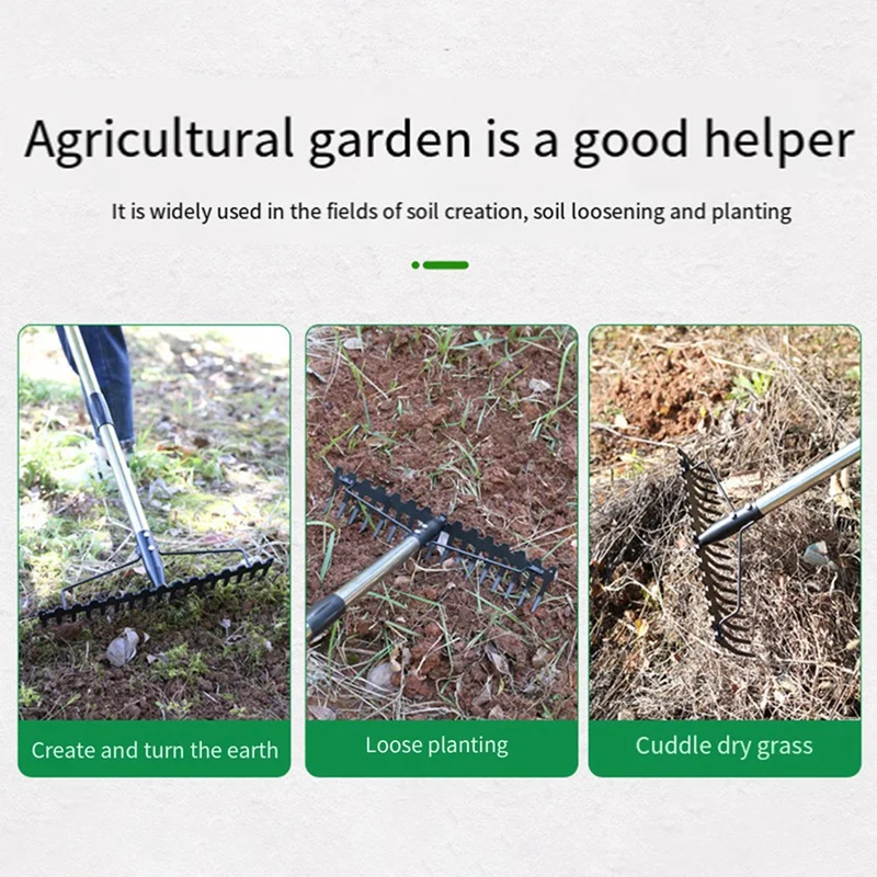 أشعل النار الجيد القوس الثقيلة حديقة أشعل النار 17 نوع الصلب المعادن رئيس أشعل النار أداة لتخفيف التربة جمع أوراق تسوية الحديقة