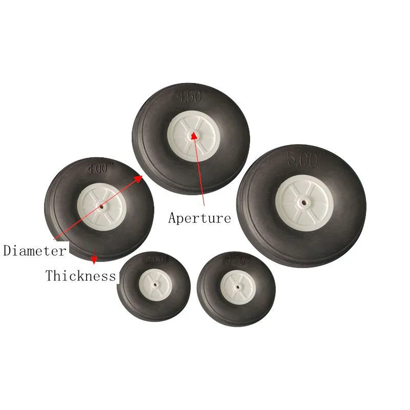 XAERO 2Pcs/Lot 1-5inch High Quality Ultra Light and High Flexibility PU Wheel Tail Wheel Tires For RC Airplane Replacement DIY