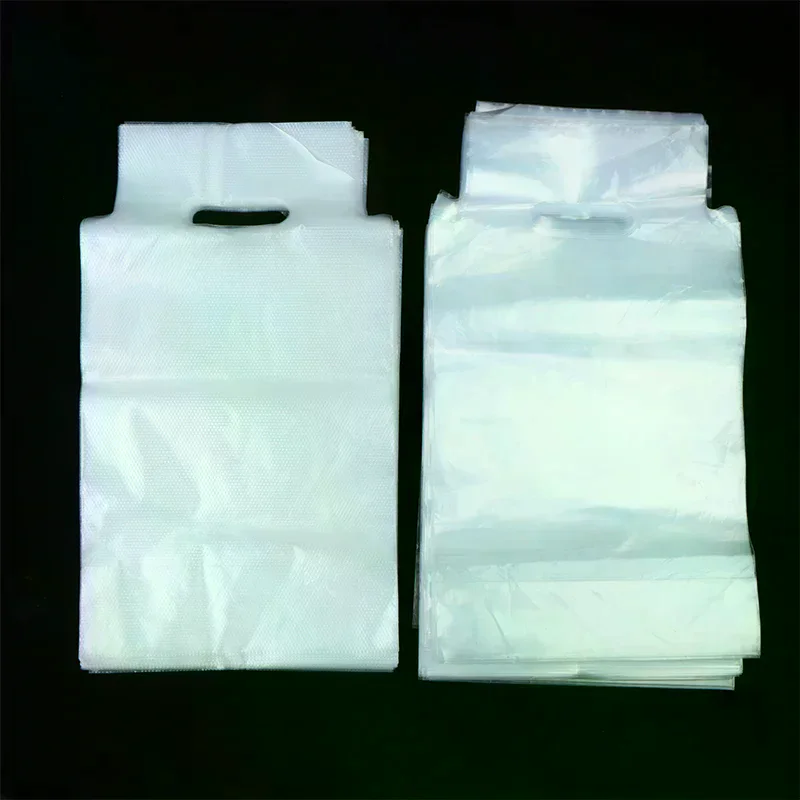 Clear Plastic Packaging Bag Single/Double Cup Coffee Take-away Bags Milk Tea Beverage Storage Bags Tote Carrier Pouches 100Pcs