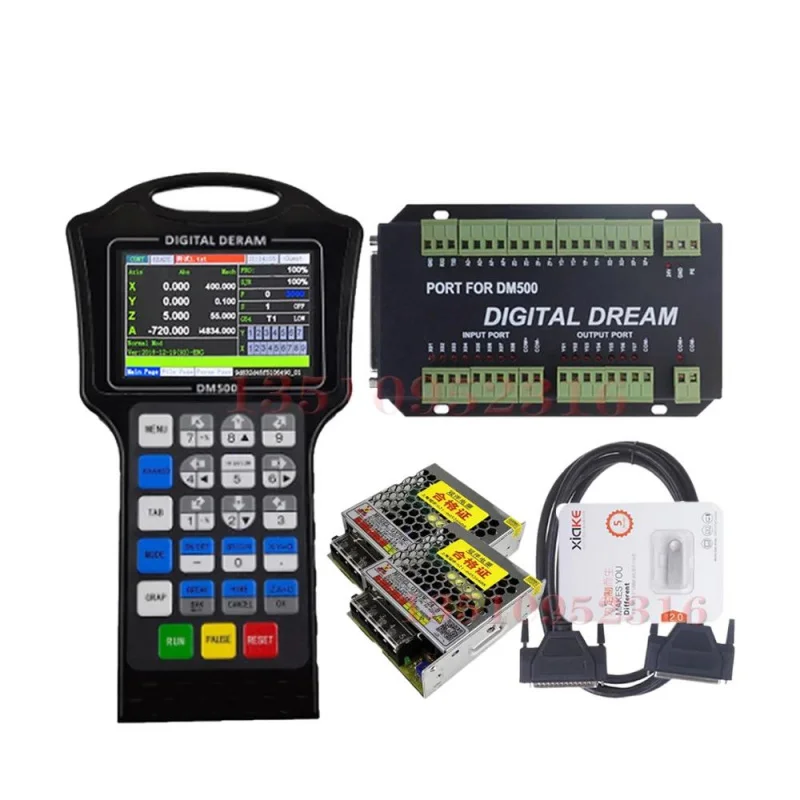 Dm500 3/4 แกนController Cnc Motionระบบควบคุม 500 KhzรหัสG Cad/CamสนับสนุนU Disk 75w24v