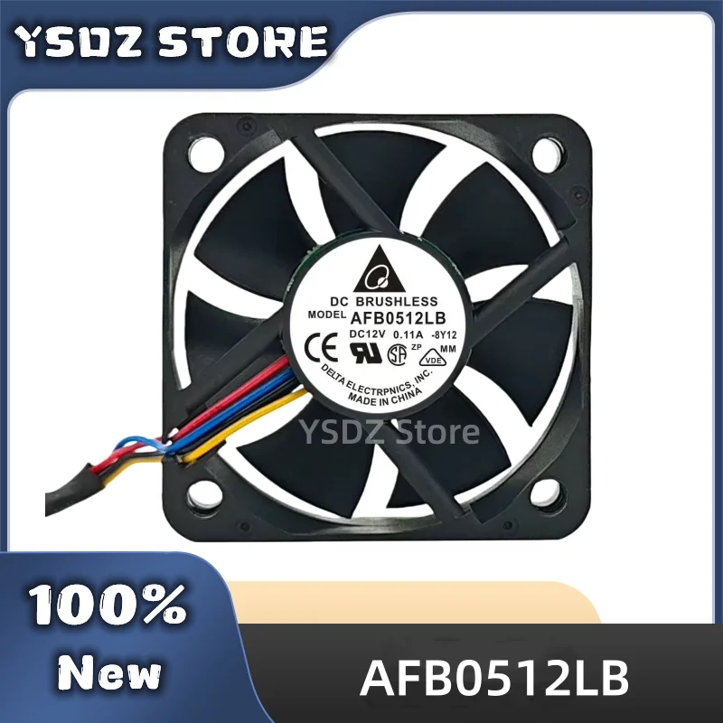 100%New Delta AFB0512LB 50x50x15mm fan 12V 0.11A Double ball bearing 4-wire mute cooling fan in stock Fast Shipping