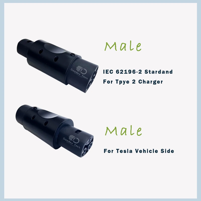 EV Charger Adapter Car Accessories IEC 62196 Standard Type 2 to Tesla Charger Adapter Electric Vehicle Charging Converter