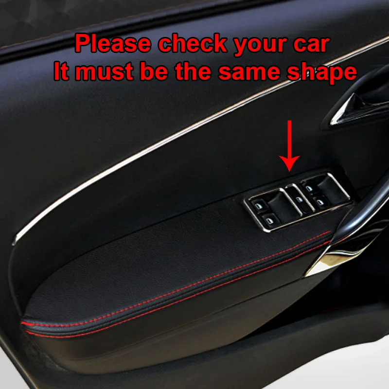 4Pcs PU Leather Door Armrest Protective Cover Trim Fit VW Polo Cross Polo GTI 2011-2018 Interior Decor Accessories