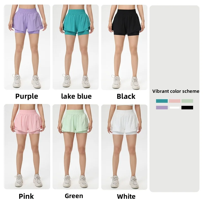 شورت رفيع يسمح بمرور الهواء مع مرونة عالية وسراويل رياضية مضادة للوهج للتدريب واللياقة البدنية والجري والسراويل الثلاثة أرباع #6