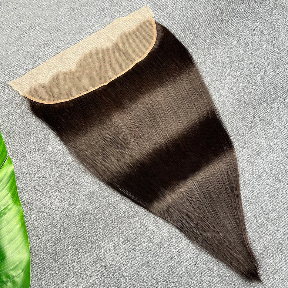 13x4 بوصة الدانتيل الشفاف أمامي عقدة ابيض منتفخة إغلاق الدانتيل # 1B لون طبيعي مستقيم 100% شعر بشري بكر خام