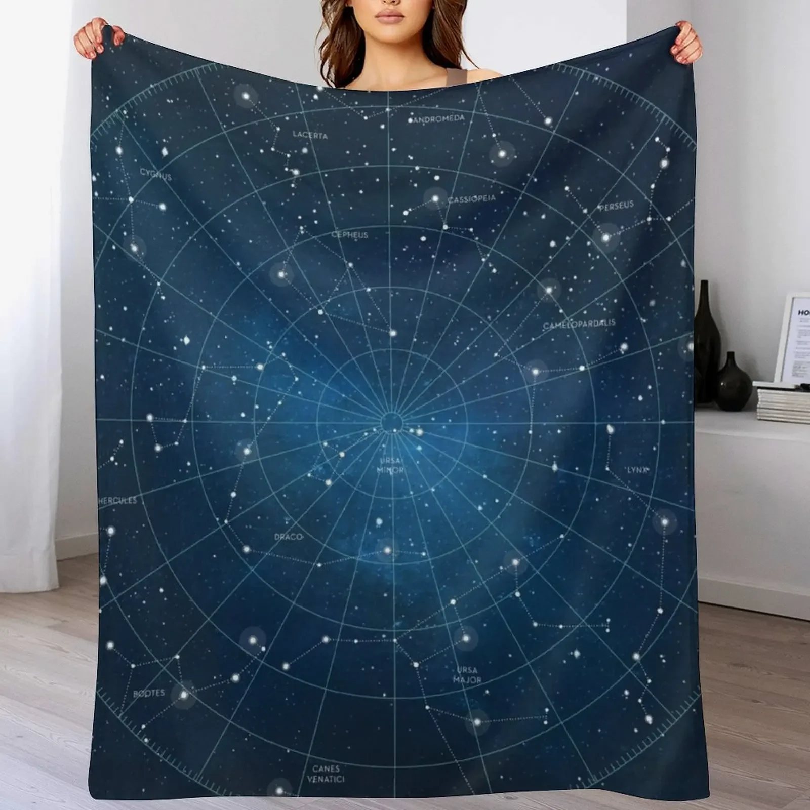 Constellation Star Map Throw Blanket Warm Napping Blanket for Office Couch Bed