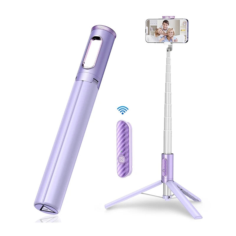 

B34B-Cell Phone Selfie Stick Portable Aluminum Selfie Stick Extendable Tripod With Bluetooth Remote For 4-7 Inch Smartphone